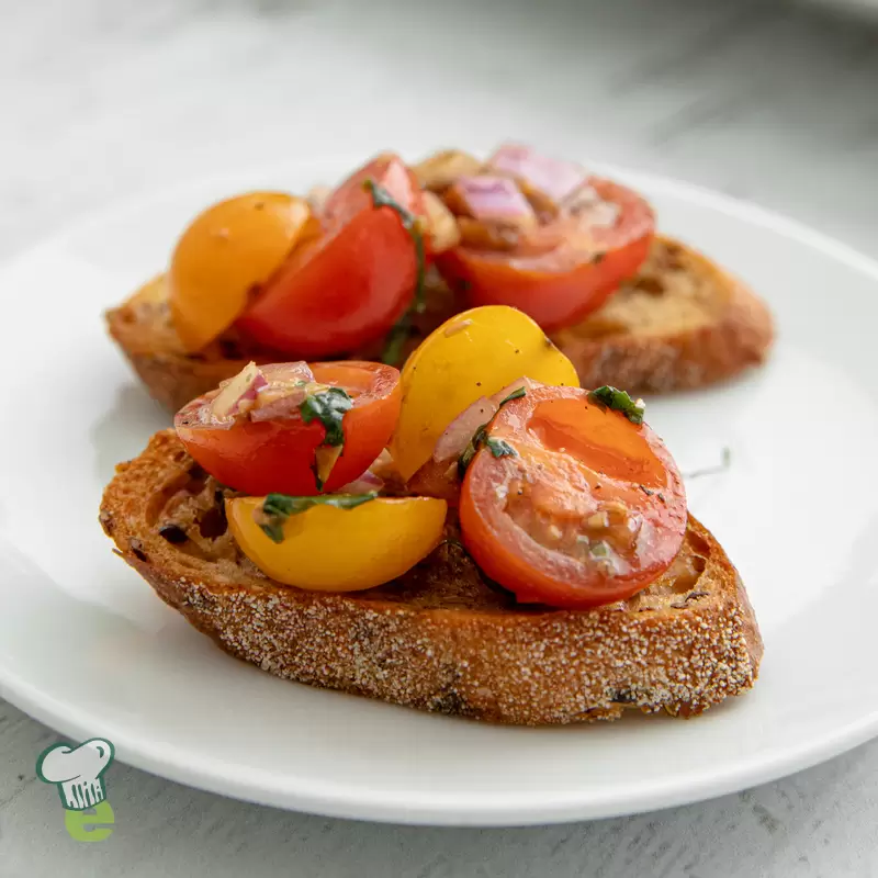 Heart Healthy Cherry Tomato Bruschetta