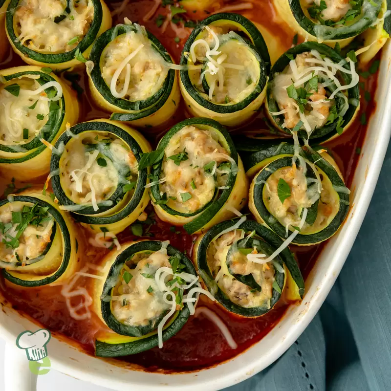 Healthy Zucchini Lasagna Roll Ups
