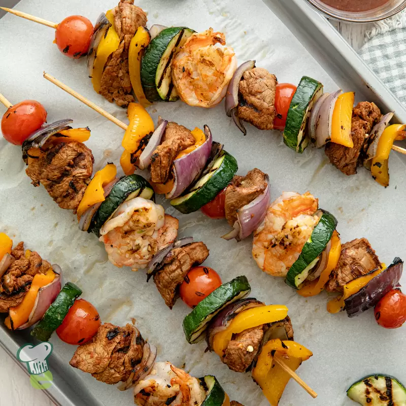 Heart Healthy Surf and Turf Kebabs