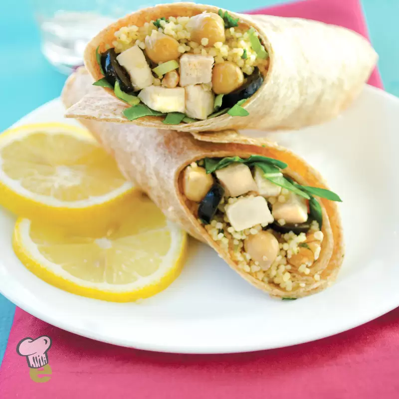 Heart Healthy Chicken Couscous Wrap | 15 Minute Recipe