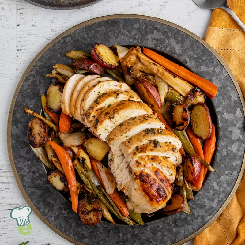 Easy Heart-Healthy Roasted Turkey Breast with Root Vegetables
