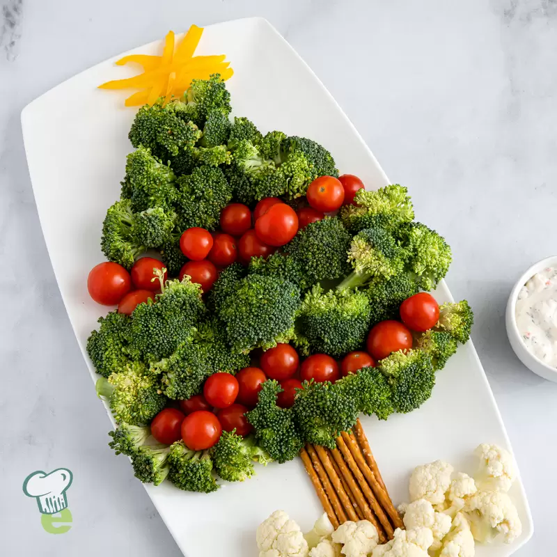 Christmas Tree Veggie Tray | Heart Healthy Holiday Dip