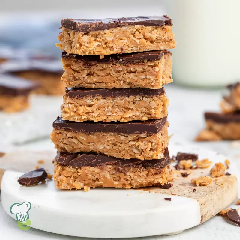 Heart Healthy Chocolate Peanut Butter Oat Squares