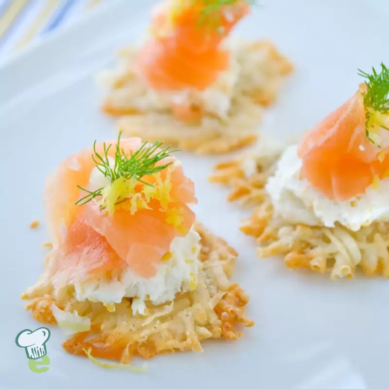 Easy Parmesan Crisps with Smoked Salmon | Healthy Appetizer
